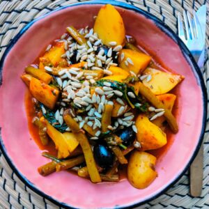 Grieks aardappelstoofpotje met dille