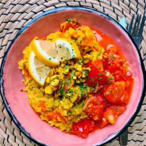 Kitchari met gembertomaten