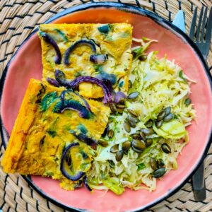 Vegan frittata met bloemkool