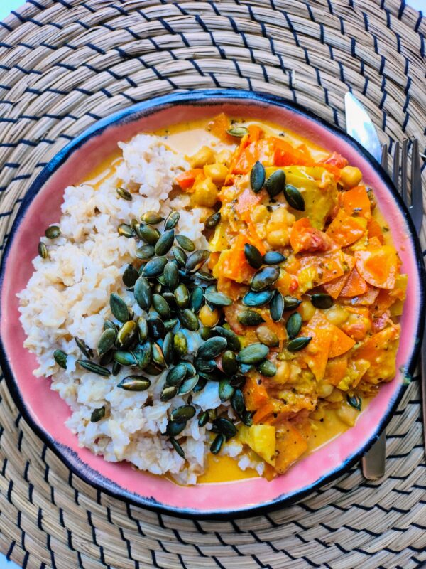 Korma met broccoli en wortel