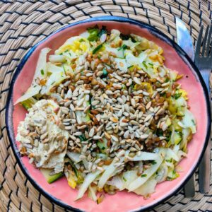 Salade met geschaafde venkel en courgette