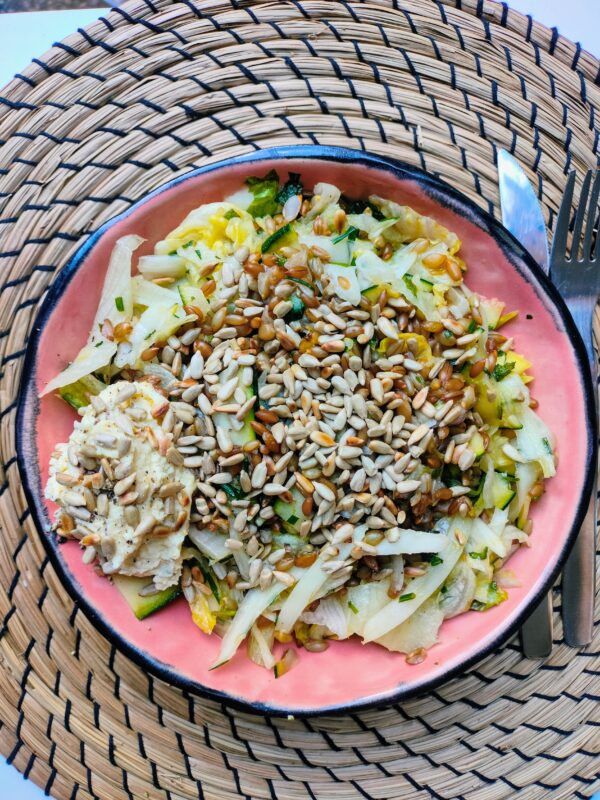 Salade met geschaafde venkel en courgette