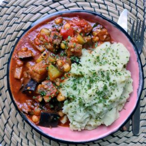 Aubergineratatouille met munt
