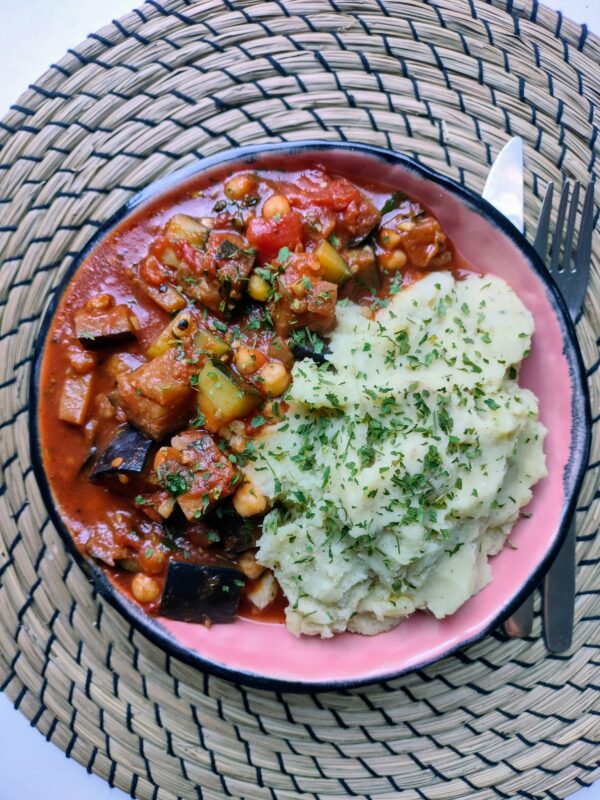 Aubergineratatouille met munt